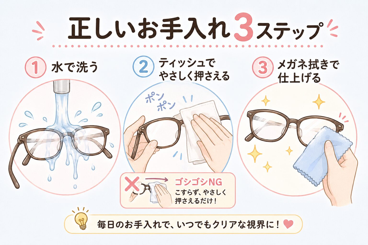 正しいお手入れ3ステップ