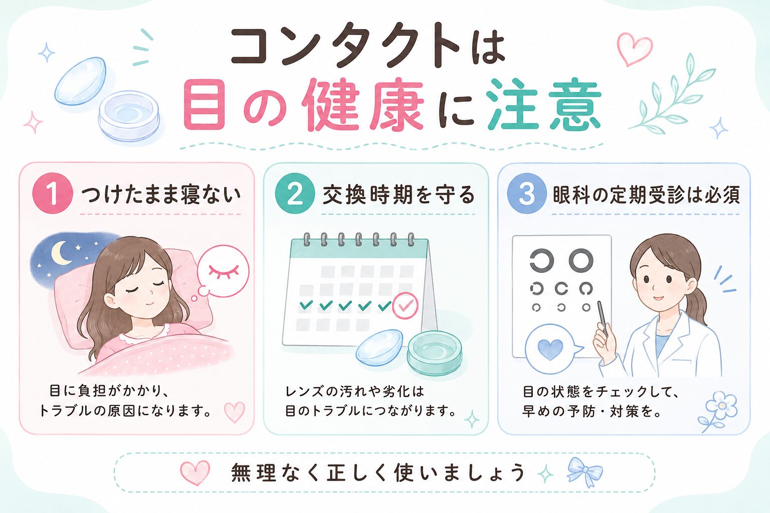 コンタクトと目の健康の注意点