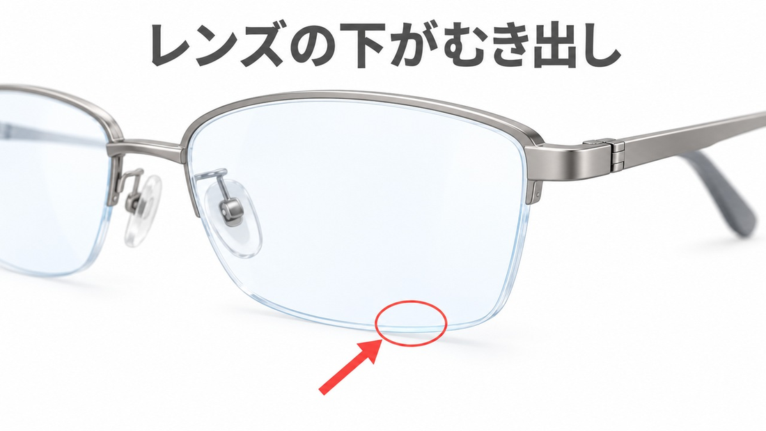 ナイロールフレームはレンズの下がむき出しで欠けやすい